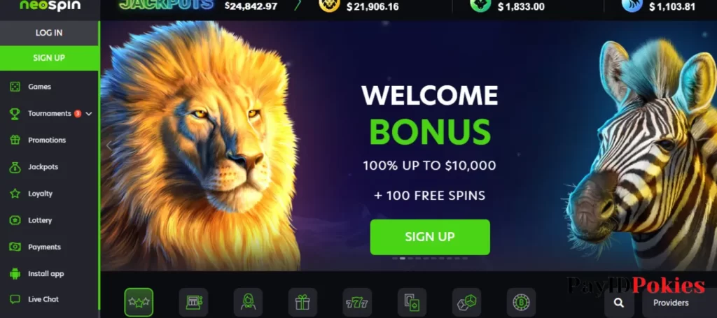neospin casino main page