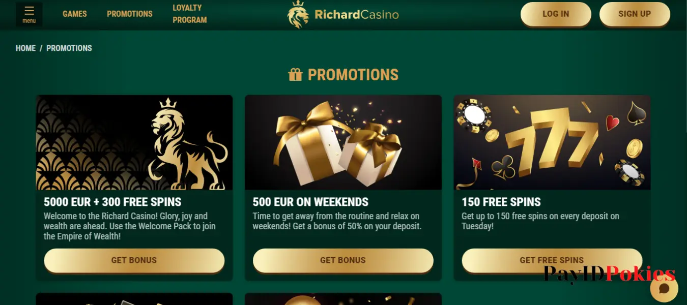 richard casino bonuses